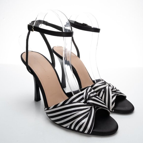 ZARA Trafaluc black white stripe high heels size 40 - Picture 2 of 12